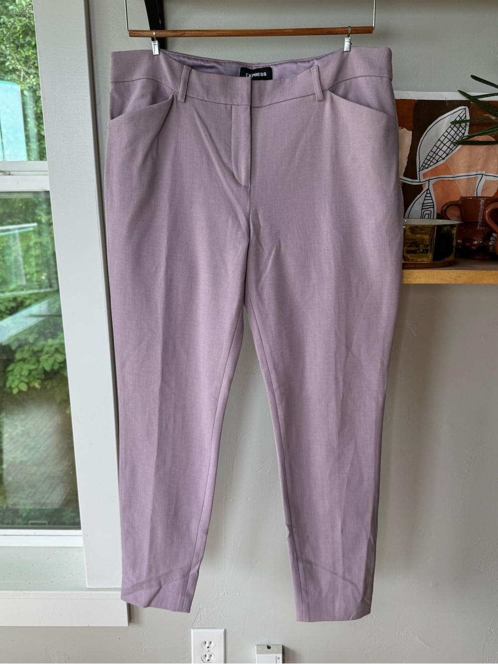 Express Lilac Light Purple Mid Rise Skinny Dress Pant Business Casual Size 12 - Picture 10 of 10